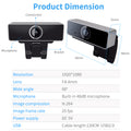 1Pc FHD 1080P Webcam USB PC Computer Webcam Auto Focus With Microphone 60-Degree Widescreen Desktop Laptop Webcam Live Streaming Webcam With Rotatable Clip For Live Broadcast Video Calling Conferencin