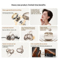 CClip-on Earbuds Wireless Bluetooth Open Ear Headphones with Detachable Crystal Bowknot Earrings, For Sports, Fitness & Workouts image 2