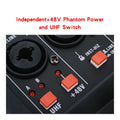 EYK EMC-G04 Audio Mixing with UHF Wireless Microphone 4 Channel Stereo Mixer Console Bluetooth USB for DJ Karaoke PC Record