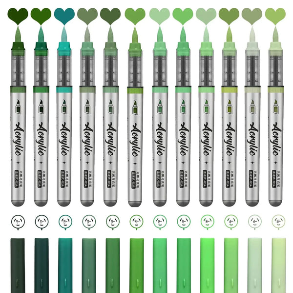 ZEEJOY 120/12/1 Colors Acrylic Markers Soft Brush Tip Paint Pen for Fabric Rock Painting Stationery Art School Office Supplies