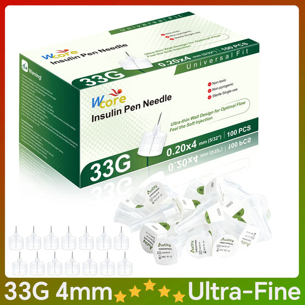 33G 4mm Insulin Pen Needles 10/30/100 Painless Sterile Pen Tips for Diabetic Insulin Peptide Injection Pen, Eyelid Tattoo Needle