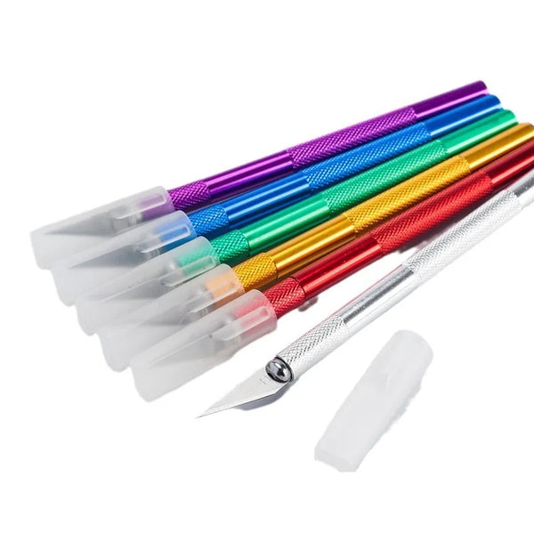 Exacto Knife Style 5 Blades Multi Tool for Crafts Carving Phone Film Cutting Pen Utility Paper Circuit Board Manual Model Knife