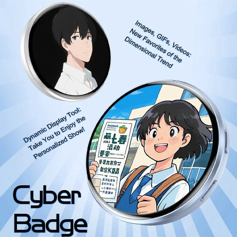 GIF Dynamic Anime DIY Trendy E-Badge Photo Player Digital Display Badge Game Cycling Warning Adaptation Kids Boy Gift - Electrosphere South Africa