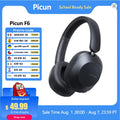 Picun F6 Active Noise Cancelling Wireless Headphones Head Tracking 3D Audio 40mm Hi-Res ANC Bluetooth Headset HIFI APP Control