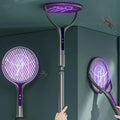 Rotating Head Bug Zapper Racket Automatic Mosquito Swatter Rechargeable Electric Fly Swatter Fly Killer and Mosquito Trap Lamp
