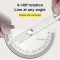 Stainless Steel Adjustable Protractor, Precision Angle Measuring Tool for Woodworking, Carpentry & DIY