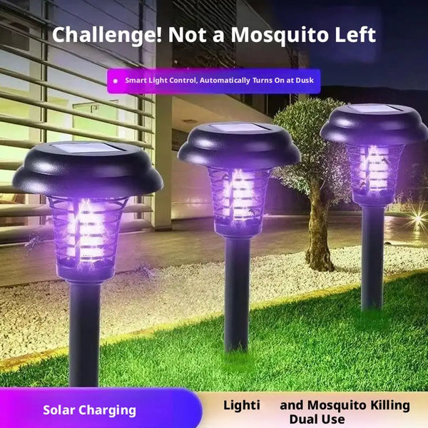 Solar Bug Zapper Light Outdoor 2-in-1 Mosquito Killer & Pathway Light Waterproof Mosquito Trap Light for Garden Patio Decor