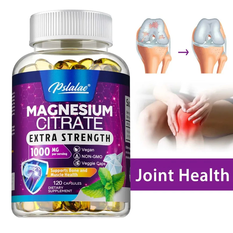 Magnesium Citrate 1000 Mg - Supplement for Stress, Relaxation, Bone, Sleep, Heart Health, Nerve, Muscle & Metabolism