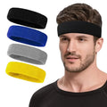 2pcs Sports Sweatbands Headband Moisture Wicking Hairband Athletic Towel Headbands Cotton Head Sweat Bands for Running Cycling