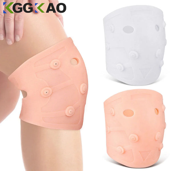 1PCS Silicone Knee Braces, Magnetic Compression Support Sleeve Brace, Thickened Patella Knee Pads Sport Protectors