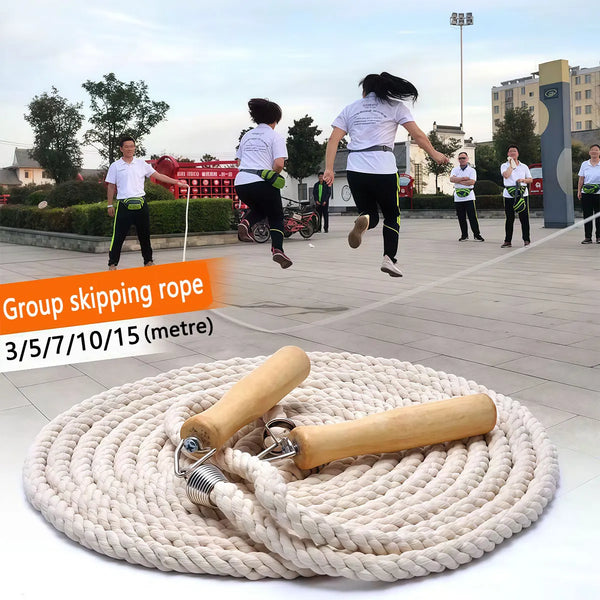 3/5/7/10/15m Team Multi Person Skipping Rope, Bolding Team Activity Skipping Rope Anti Slip Handle School Collective Exercise