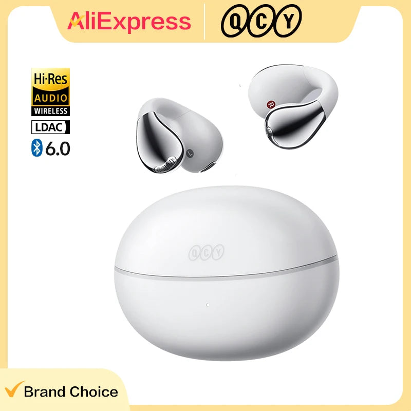 QCY Crossky C30S BH24QT33A Wireless Earphones Bluetooth 6.0 Ear Clip Earbuds Hi-Res LDAC Spatial Sound Dual Connection Headphone - Electrosphere South Africa