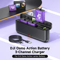 2250mAh For DJI Osmo Action 5 Pro Action 4/3 Camera Battery with 3-Channel Fast Charger For DJI Osmo 360 Action 6 Accessories