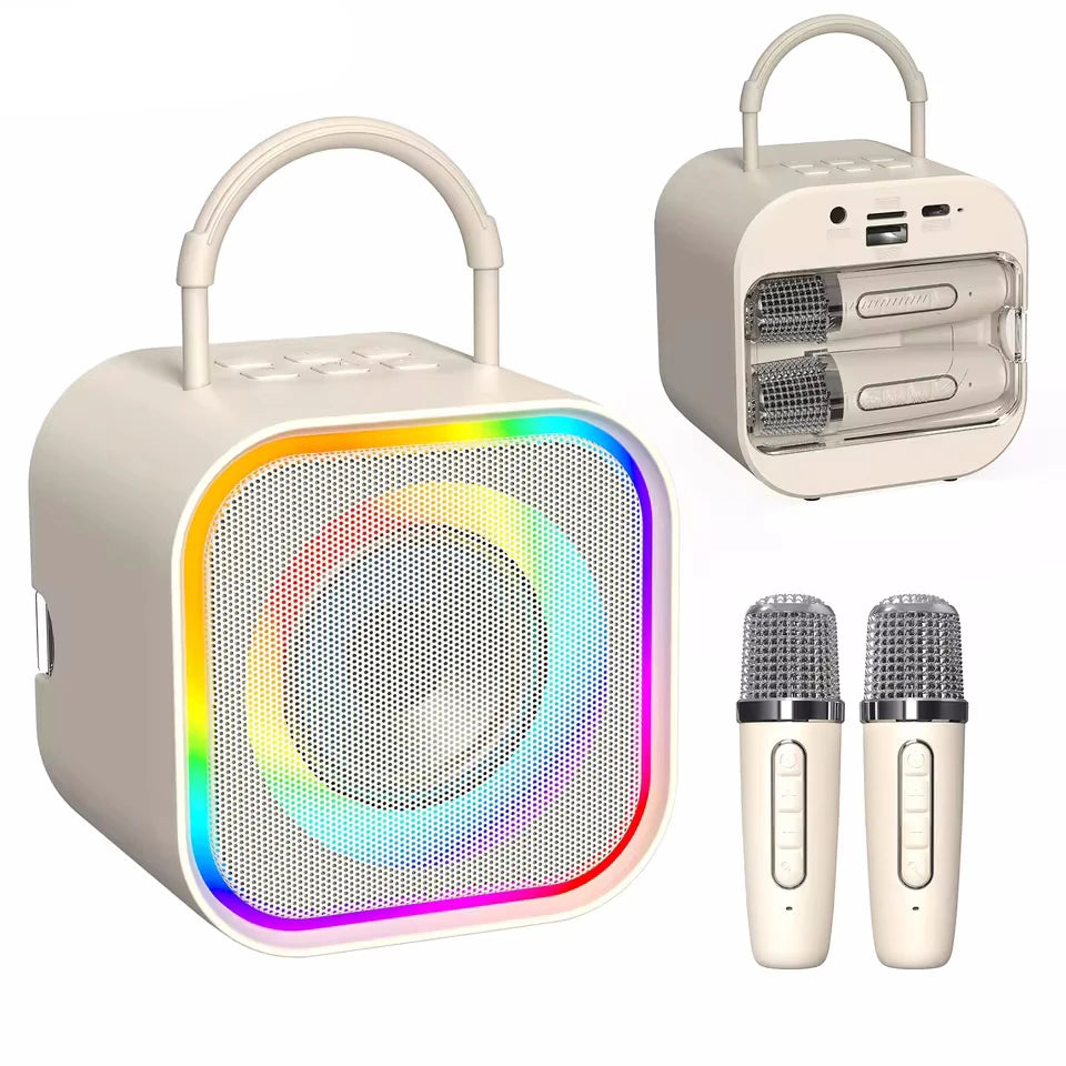 Karaoke Dual Wireless Bluetooth Microphone Portable Speaker Mic For iPhone Android Mobile Cell Phone PC System Machine Room Home