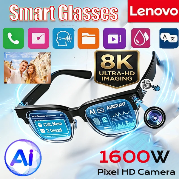 Lenovo 8K 1600MP AI Smart Glasses AI Translation HD Hands-Free Calling 2027 New AI Chat Logging Music Playback Smart Sunglasses