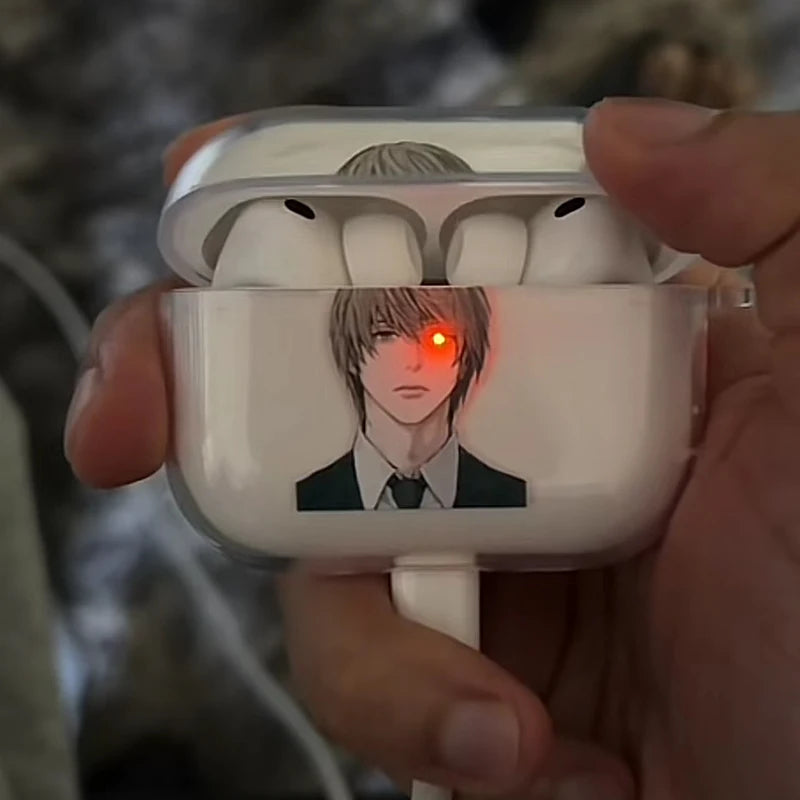 Japan Anime Mikami Teru Death Note Case Soft silicone TPU Case For AirPods 4 Pro 1 2 3 Clear Transparent Bluetooth Earphone Case