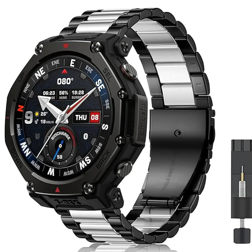 Strap for Amazfit T Rex 3 Pro Bracelet Metal Stainless Steel Watch Band for Amazfit T Rex3 Pro 48mm Straps Accessories Correa - Electrosphere South Africa