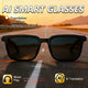 AI Smart Glasses for Men Smart Translation Glasses with Waterproof Call Function BT Smart Sunglas Outdoor Sports Headphones