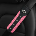 1 diamond-encrusted Blingbling metal crown Faux sheepskin car supplies Seat belt shoulder strap Comfort safety belt