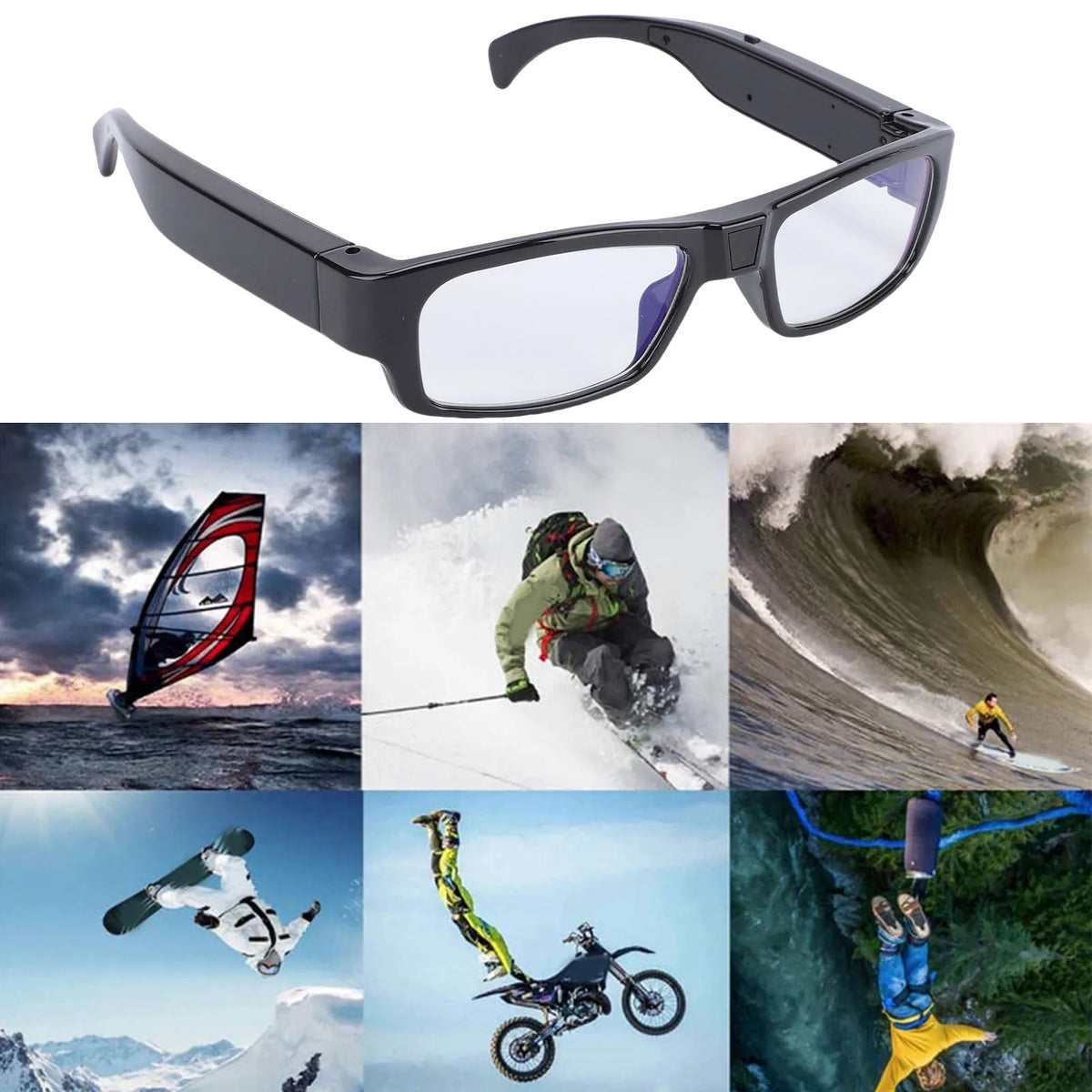 1080P Action Camera Glasses for Cycling & Outdoor Sports