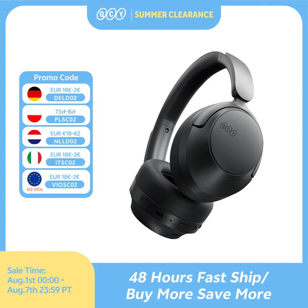 QCY H3S Over Ear Headphone Hi-Res LDAC Spatial Sound Headset H3S -56dB Adaptive ANC Wireless Earphone Bluetooth 6.0 102Hrs