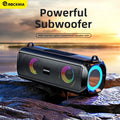 Rockmia EBS-045 Portable Wireless Music Speaker Bluetooth 5.0 RGB LED Lights Microphone TF Card Shoulder Strips
