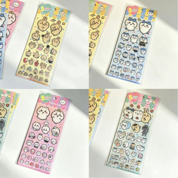 Chiikawa cartoon glue, 3D three-dimensional stickers, cute Hachiware and Usagi stickers, cartoon decorations, DIY handmade