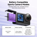For DJI Osmo Action 6 5 Pro Action 4 3 Battery with Triple LED Charger 2250mAh for DJI Osmo 6 for DJI Osmo360 + TF Storage Box