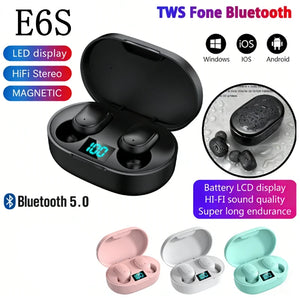 Wireless Earbuds Noise Canceling Waterproof Ear Buds in-Ear Stereo Headphones with LED Display Charging Case