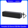 Mini Speakers Plug and Play USB Powered Soundbar Desktop Speaker Wired Computer Sound Box for TV Desktop Laptop Computer Speaker