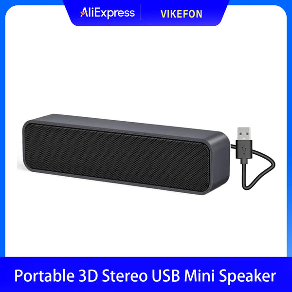 Mini Speakers Plug and Play USB Powered Soundbar Desktop Speaker Wired Computer Sound Box for TV Desktop Laptop Computer Speaker