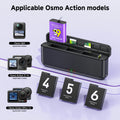 For DJI Osmo Action 6 5 Pro Action 4 3 Battery with Triple LED Charger 2250mAh for DJI Osmo 6 for DJI Osmo360 + TF Storage Box
