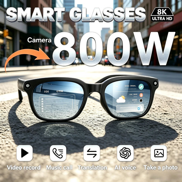 8MP AI Smart Glasses with Camera & Voice Translation