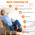 Heated Vibration Knee Massager Cordless Rechargeable 3-in-1 Shoulder & Elbow Support with Timer Electric Portable Brace