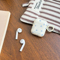 Simple Chic Full Screen Blue Small Floral Flower Blue Splash-Ink Cute Earphone Case Cover for AirPods 1 2 3 4 Pro 2 Pro 3