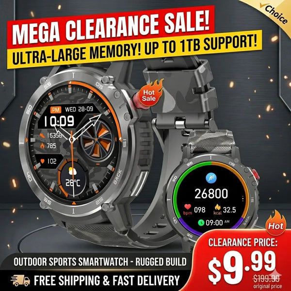 MEGA Clearance Sale!! High Quality Smart Watch for Outdoor Sports with Off-line Music 24/7 Health Data Tracking Gift for Father