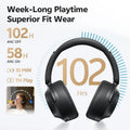 QCY H3S Over Ear Headphone Hi-Res LDAC Spatial Sound Headset H3S -56dB Adaptive ANC Wireless Earphone Bluetooth 6.0 102Hrs